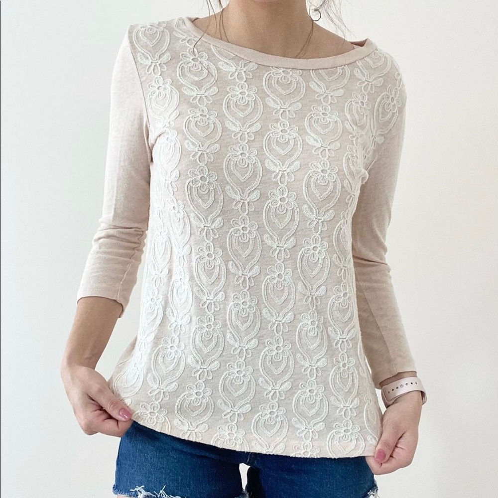J.Crew light pink shirt with white front detail